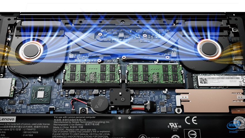 Dual fan cooling in the ThinkPad X1 Extreme